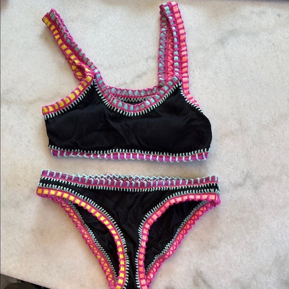 Black Bikini with Colorful Trim